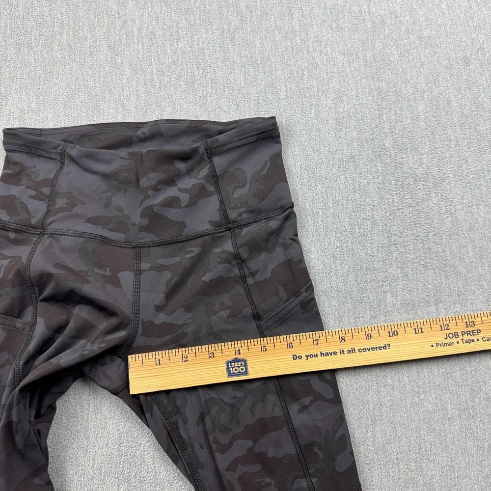 Lululemon Leggings Womens 4 Black Camo Fast Free Crop II 19